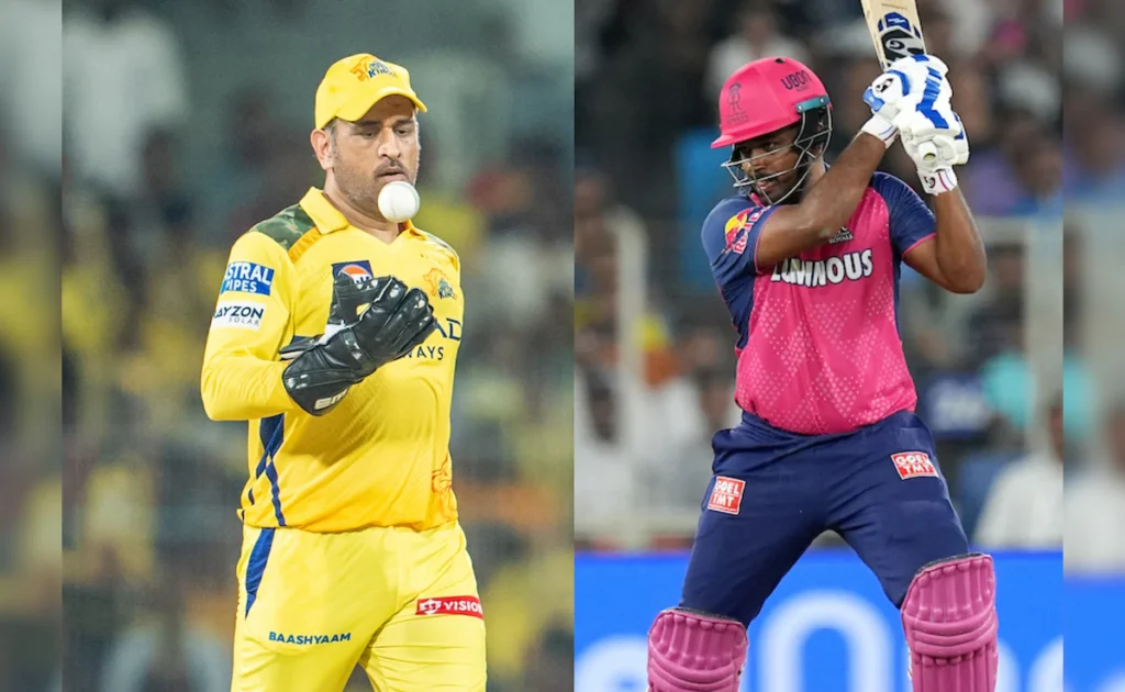 File photo of CSK's MS Dhoni and RR's Sanju Samson© BCCI/IPL