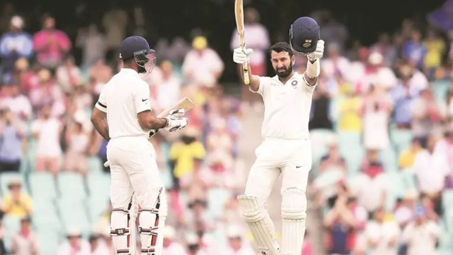 India's Cheteshwar Pujara walks off the pitch after being given out caught behind off the bowling of Australia's Pat Cummins on the fourth day of the ICC World Test Championship Final between India and Australia at The Oval cricket ground in London, Saturday, June 10, 2023. (AP Photo)